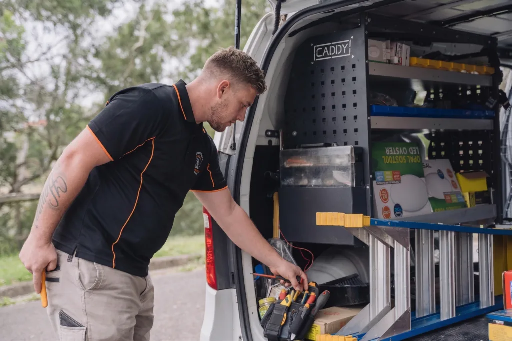Licensed St George Area electrician working on a residential job